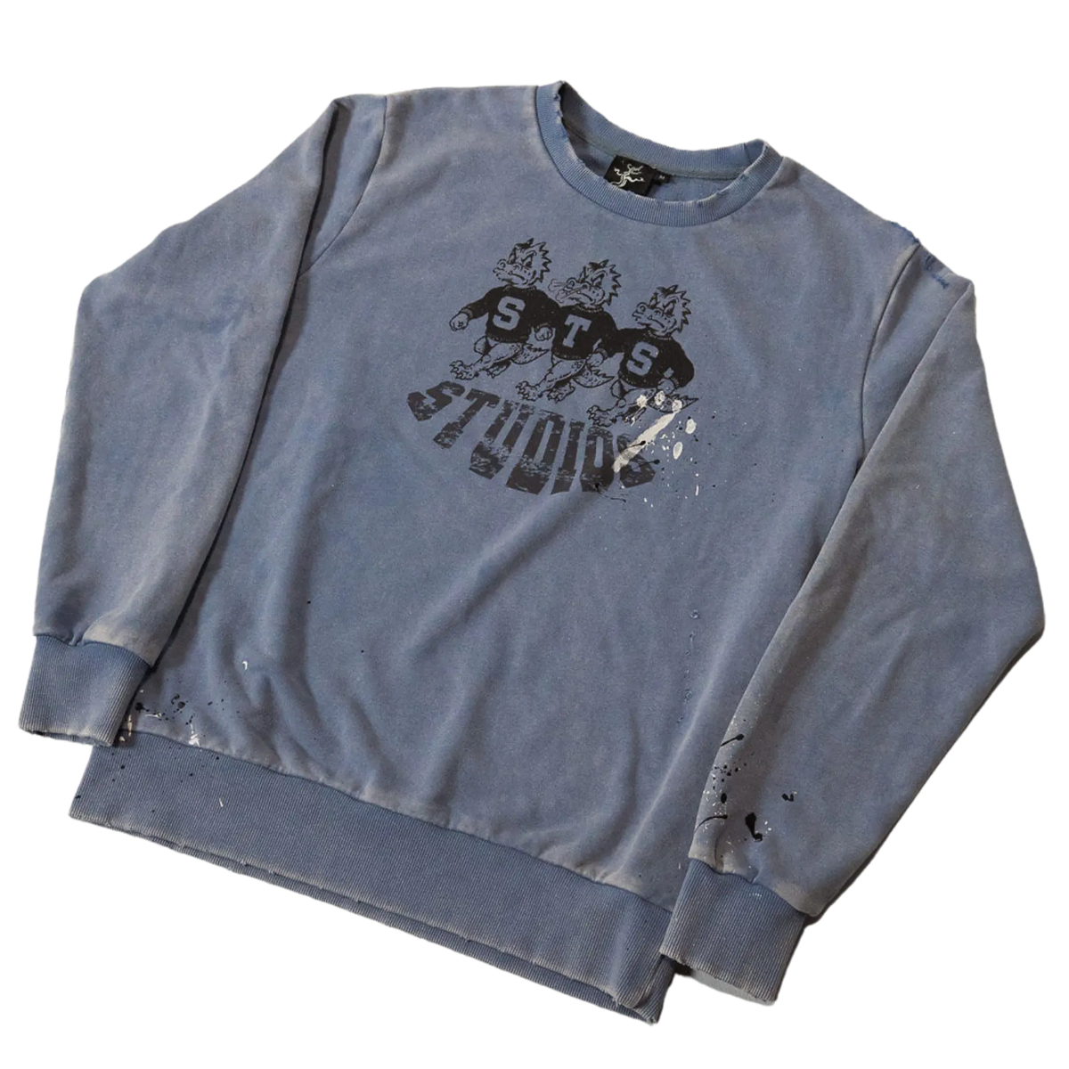 Blue Varsity Crewneck front
