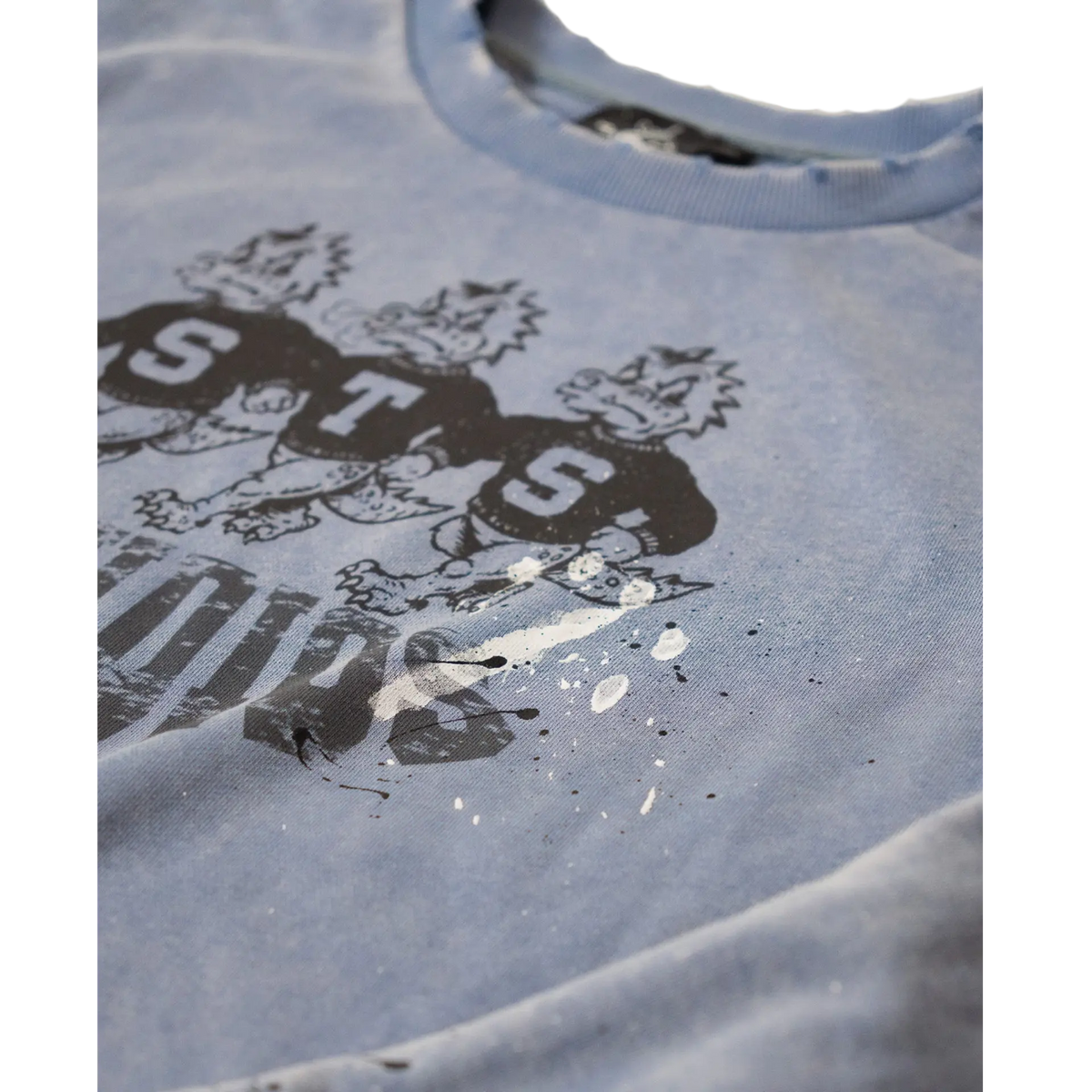 Blue Varsity Crewneck graphic detail
