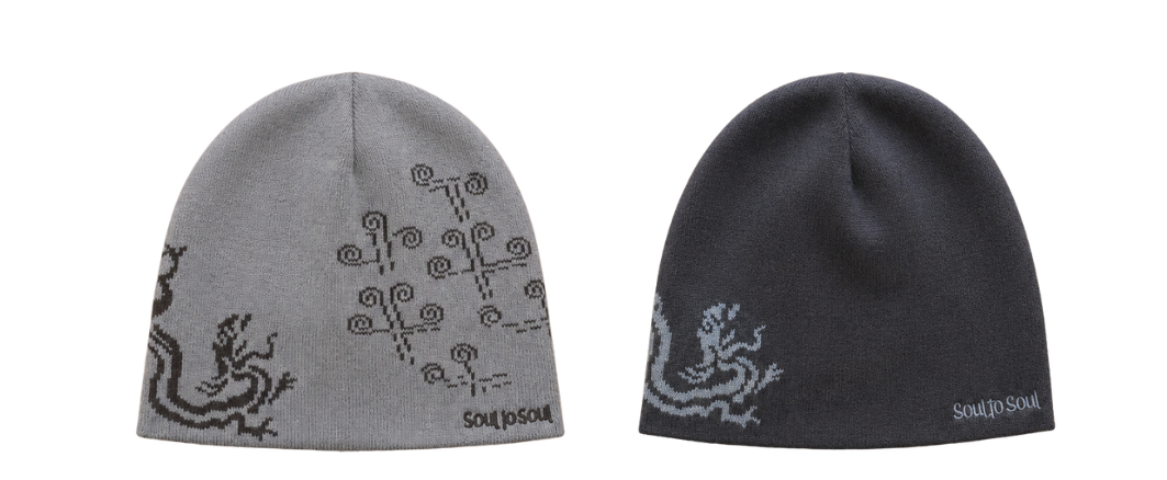 Soul Dragon Reversible Beanie - Black / Ash